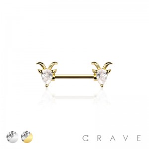 CZ GOAT 316L SURGICAL STEEL NIPPLE RING